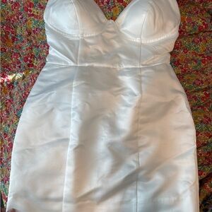 BHLDN Strapless White Satin Sheath Dress